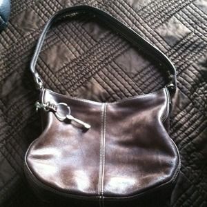 Brown leather fossil purse