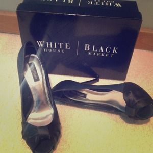 Black cocktail heels size 7 1/2