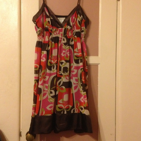 Multi colored strappy summer dress.