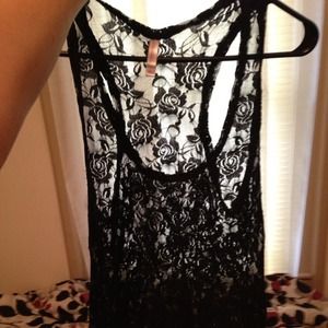 Black lace tank top