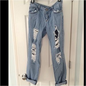 Ripped light wash jeans