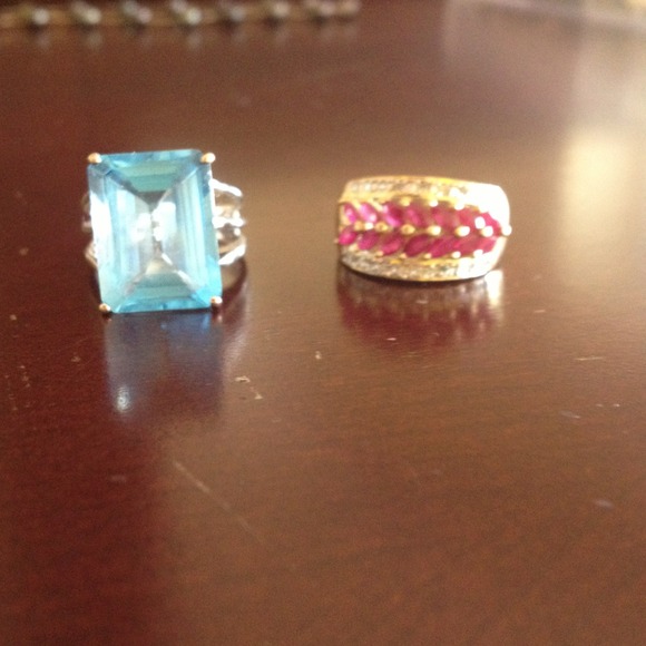 Ruby/diamond RESERVED; blue topaz sell separately