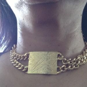 Double link chain ID necklace.