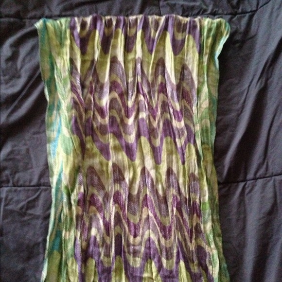 Colorful green, blue & purple scarf