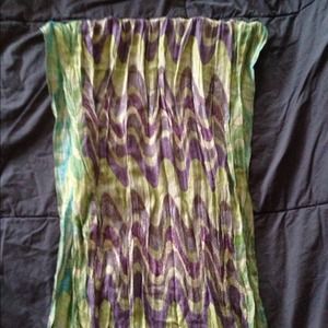 Colorful green, blue & purple scarf