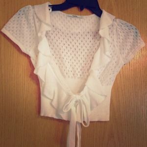 Cropped open front cardigan by Papaya