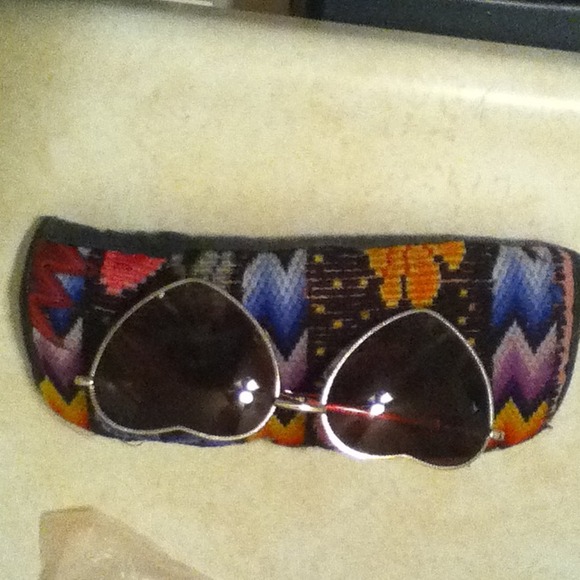 Heart shaped sun glasses