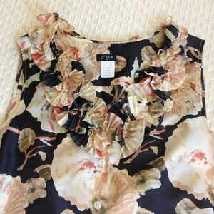 J. Crew 100% silk sleeveless floral blouse size 14