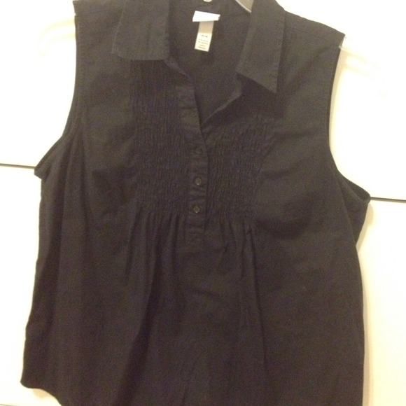 SOLD Black tuxedo-like sleeveless top