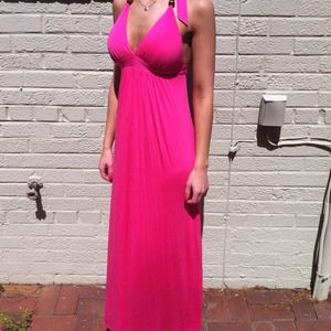 NEW Pink halter maxi dress