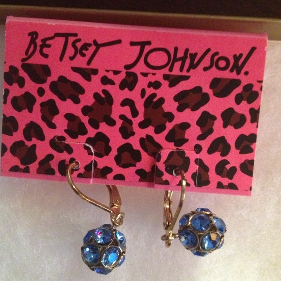 Betsey Johnson Jewelry - Betsey Johnson blue crystal earrings