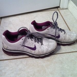 Purple and white Nikes