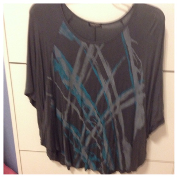 SOLD-- grey cape-like shirt