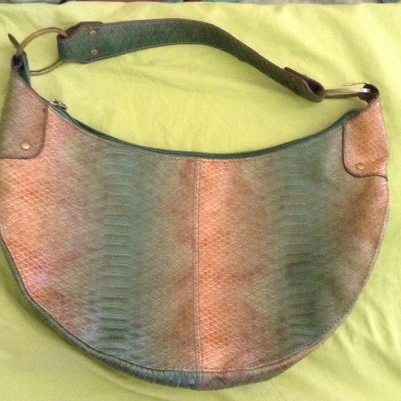Tri color alligator skin purse.