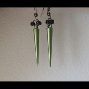 Green Spike Earrings