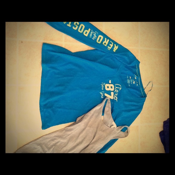 Longsleeve blue shirt and matching tank