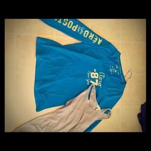 Longsleeve blue shirt and matching tank