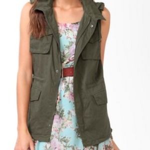 Forever 21 dark green utility vest