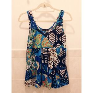 Blue Pattern Tanktop
