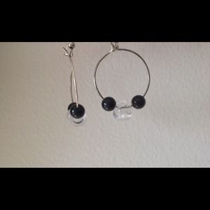 Dangly Beaded Hoop Earrings