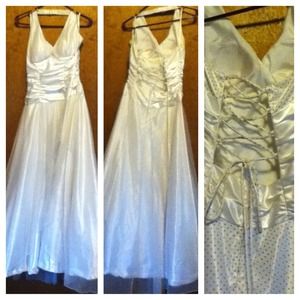 Floor length, halter dress