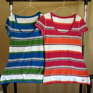 Aeropostale Striped V-necks