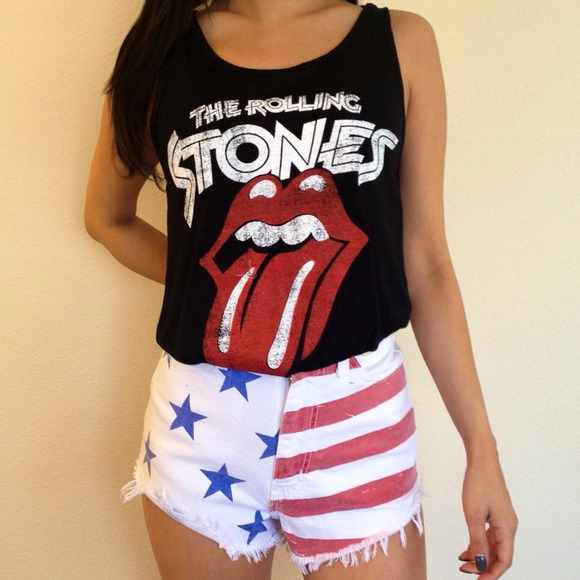 Denim - Stars & Stripes High Waisted Shorts