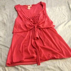 Pink chiffon sleeveless top