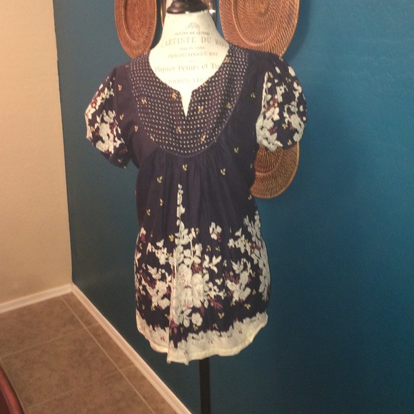 Venezia Tops - Navy tunic