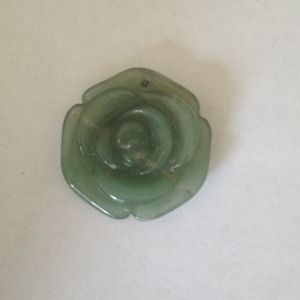 Glass Sage Green Rose Pendant