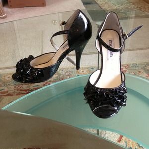 Steve Madden Black Patent Leather Sandals