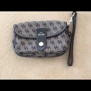 Gray and Black Dooney & Bourke Wristlet