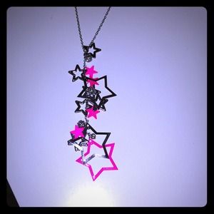 Hot Pink and Silver Star Necklace 💖