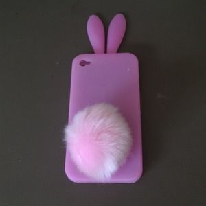 Rubber Pink Rabbit iPhone 4/4s Case