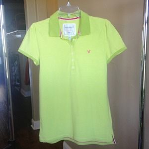Bright Green American Eagle Collared Shirt