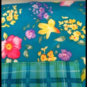 Turquoise Floral silk scarf by Echo