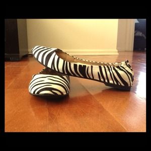 Zebra print ballet flats