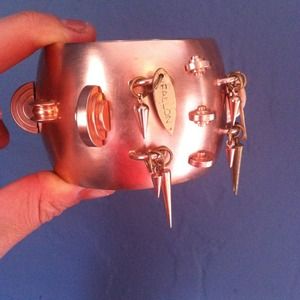 Fallon rose gold plated spike bangle bracelet