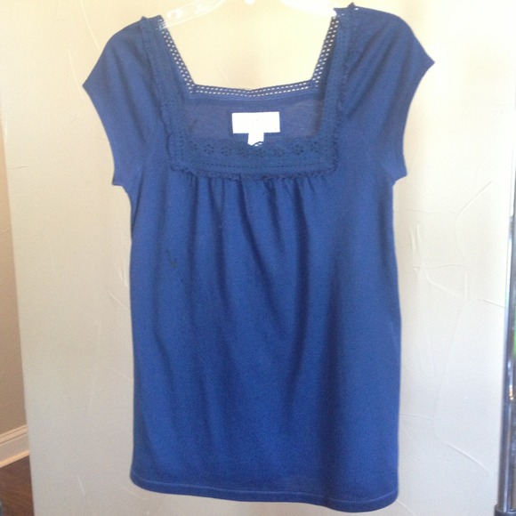 Navy Babydoll Top