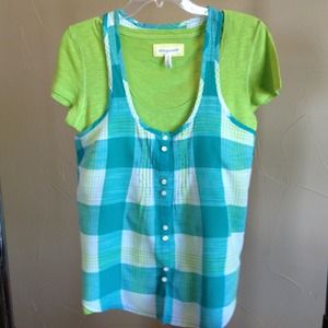Cute Lime Green and Teal Tops
