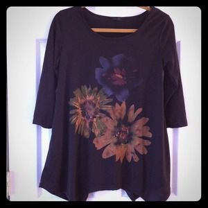 Flower Printed Tunic, brown