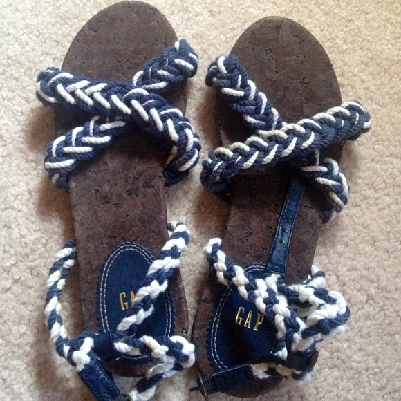 Gap Rope Strappy Sandals Navy/White Sz.6!!! NWOT