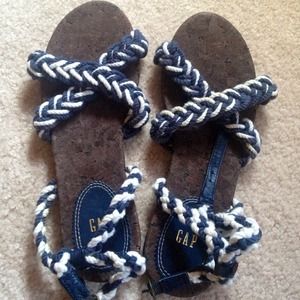 Gap Rope Strappy Sandals Navy/White Sz.6!!! NWOT