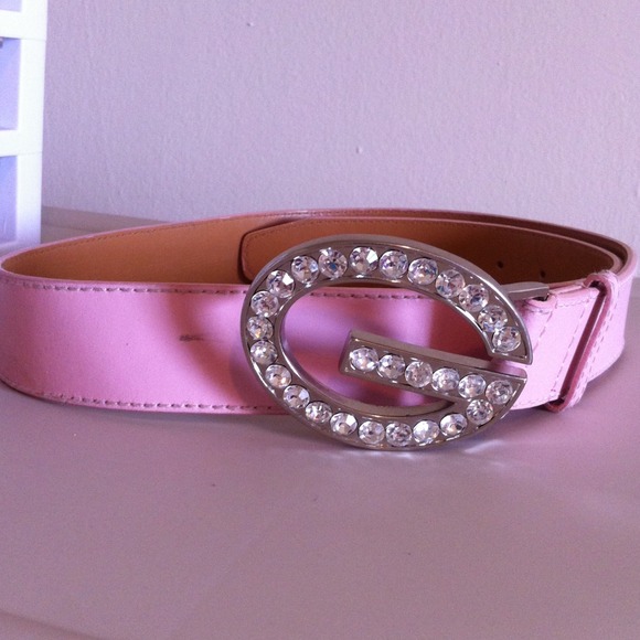 💋SOLD!💋 Baby pink Guess "G" bling belt