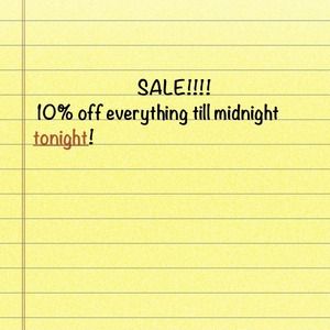 10% off till midnight 5/5