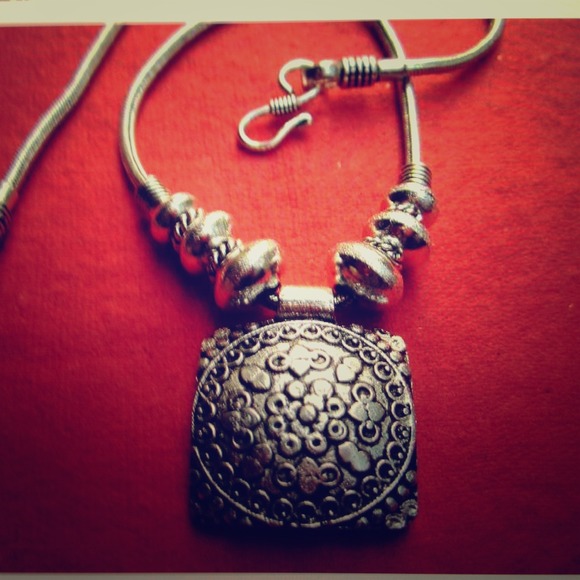 Oxidized silver necklace