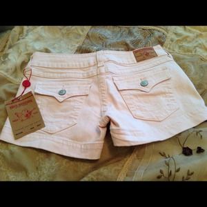 True Religion pink denim shorts 30 nwt