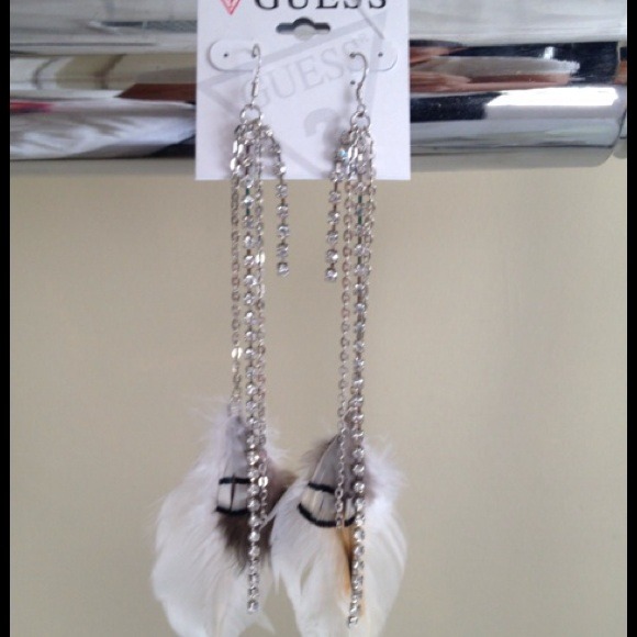 Guess feathered earrings!