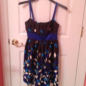 Brown and blue dress