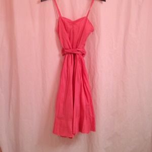 Pink dress w/small white polka dots